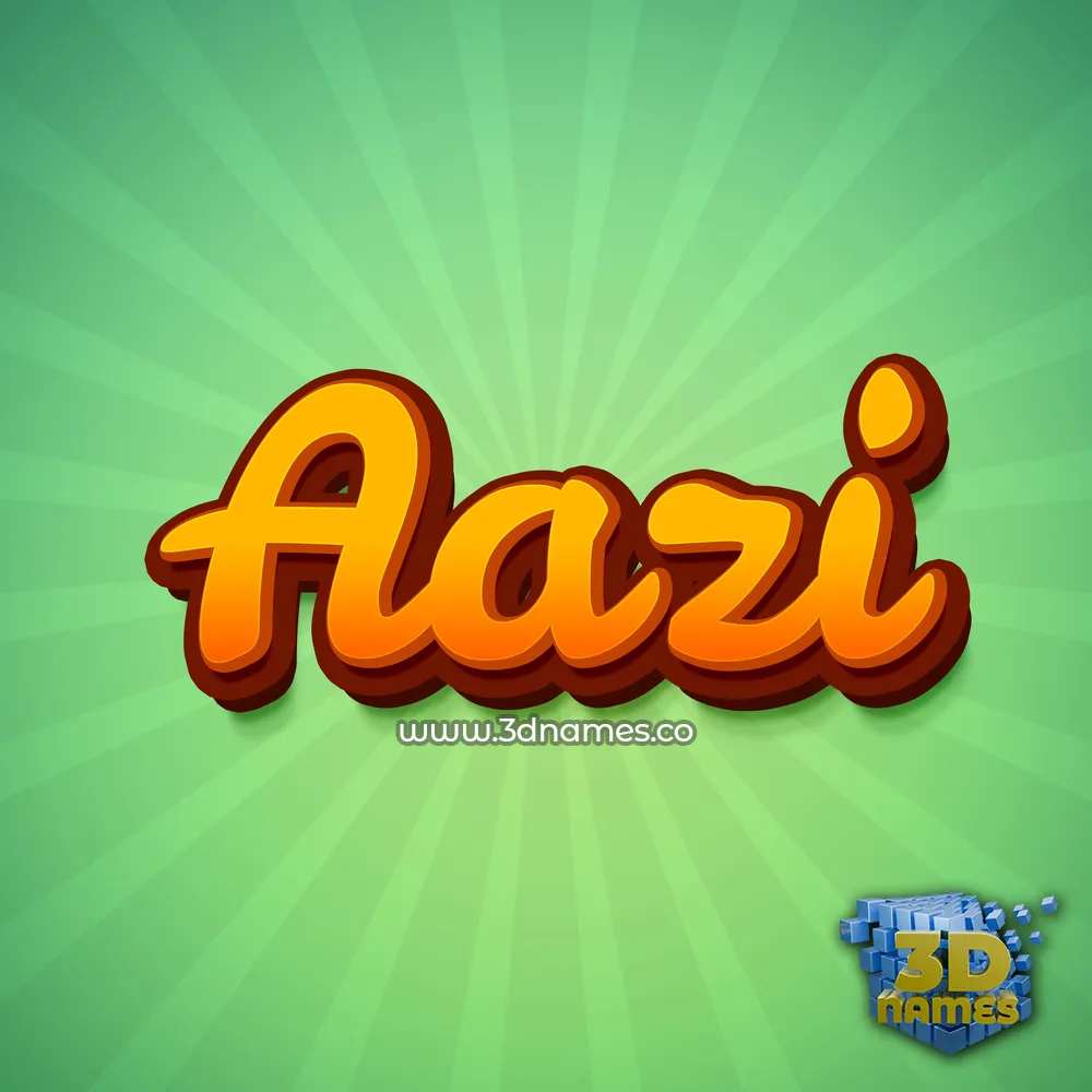 aazi in Green Rays style - 3D name wallpaper