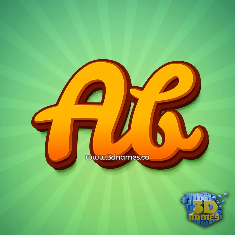 ab in Green Rays style - 3D name wallpaper