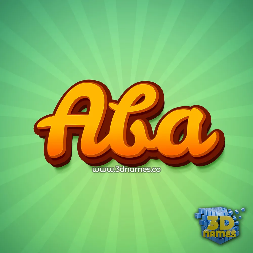 aba in Green Rays style - 3D name wallpaper