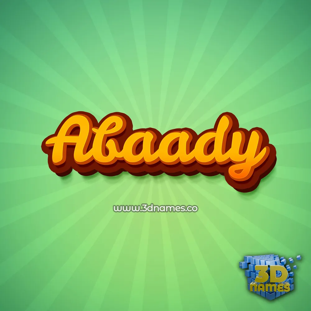 abaady in Green Rays style - 3D name wallpaper