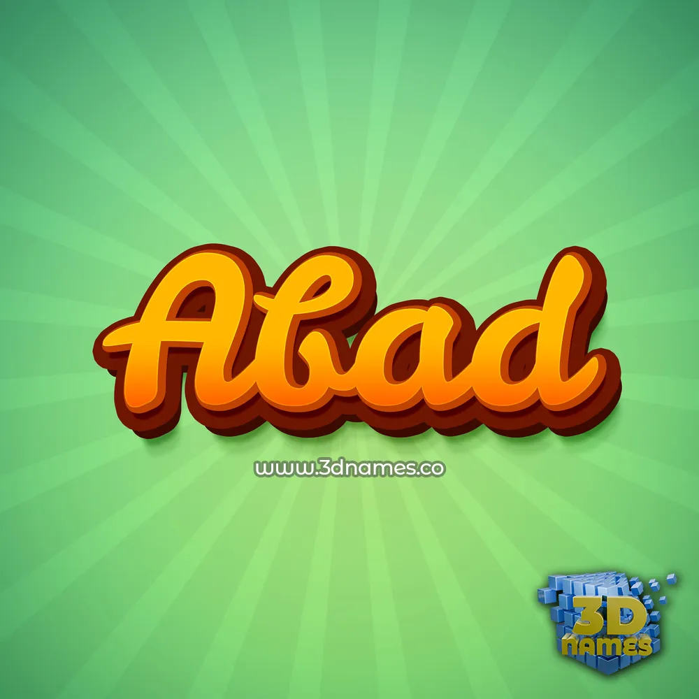 abad in Green Rays style - 3D name wallpaper