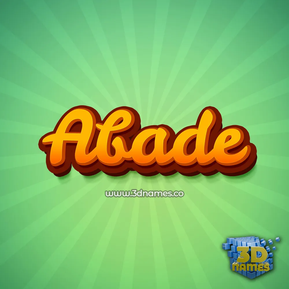 abade in Green Rays style - 3D name wallpaper