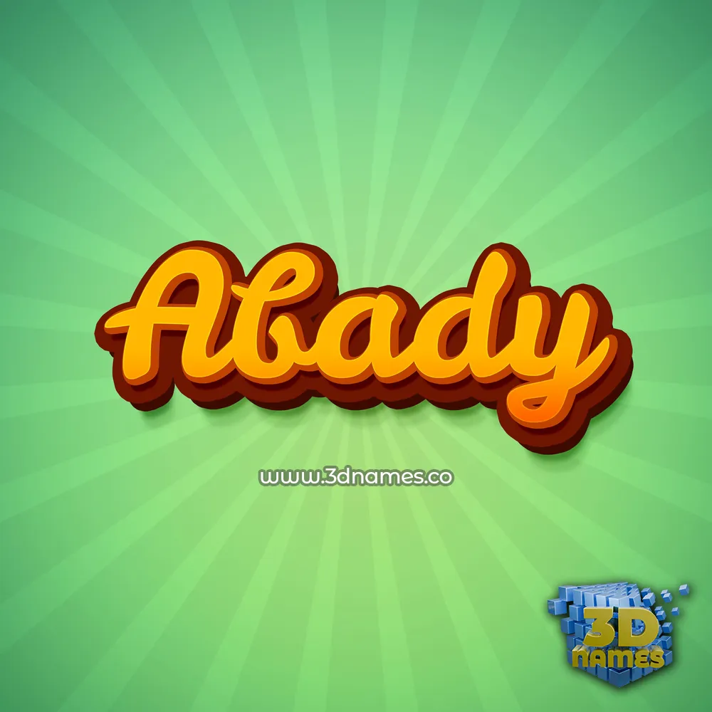 abady in Green Rays style - 3D name wallpaper