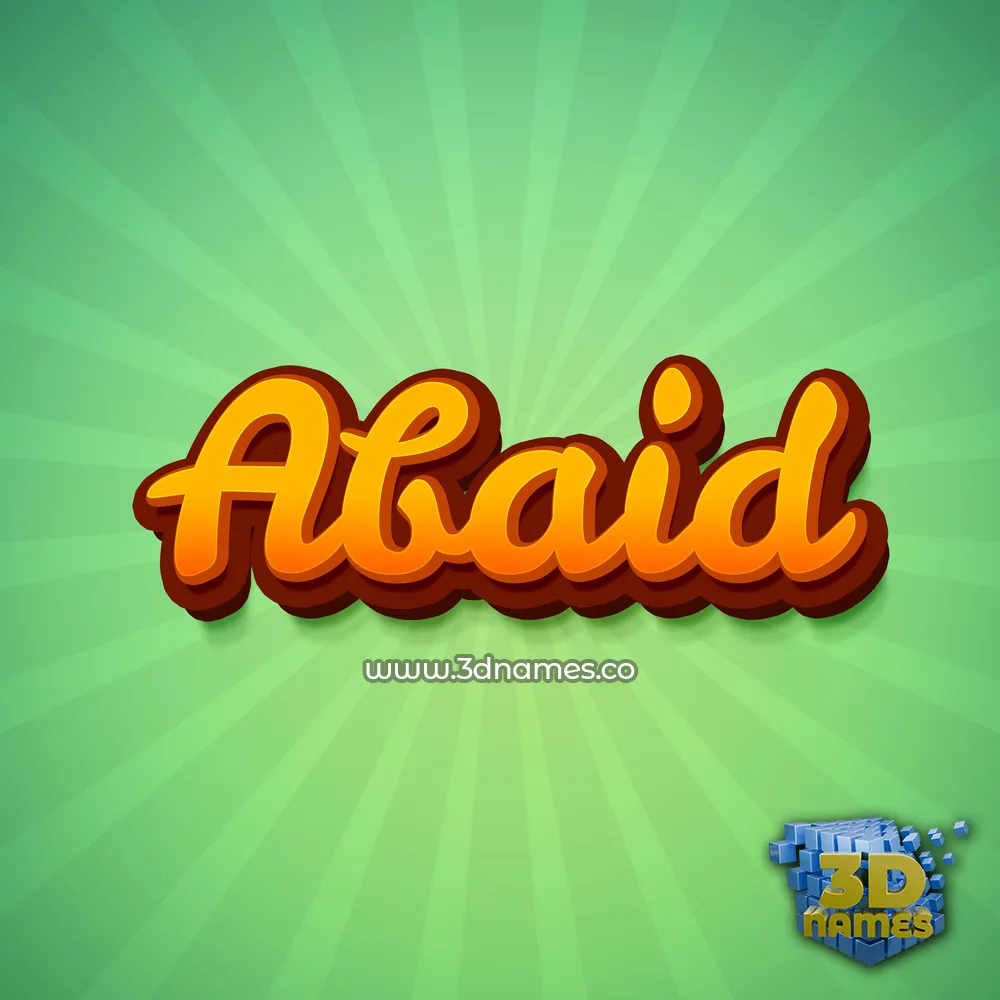 abaid in Green Rays style - 3D name wallpaper