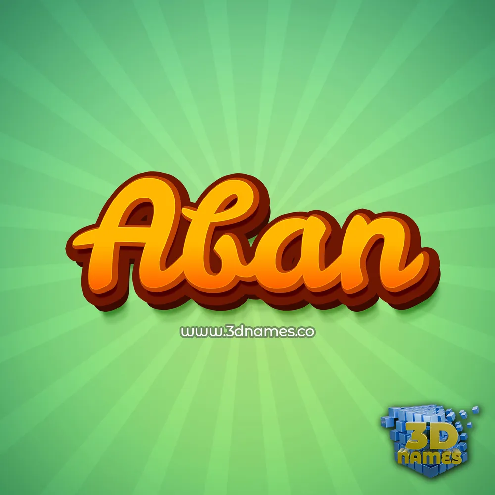 aban in Green Rays style - 3D name wallpaper
