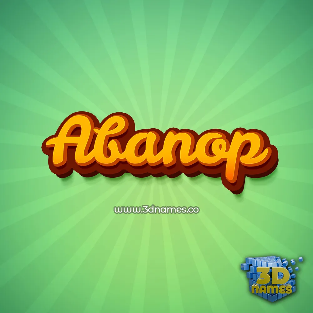 abanop in Green Rays style - 3D name wallpaper