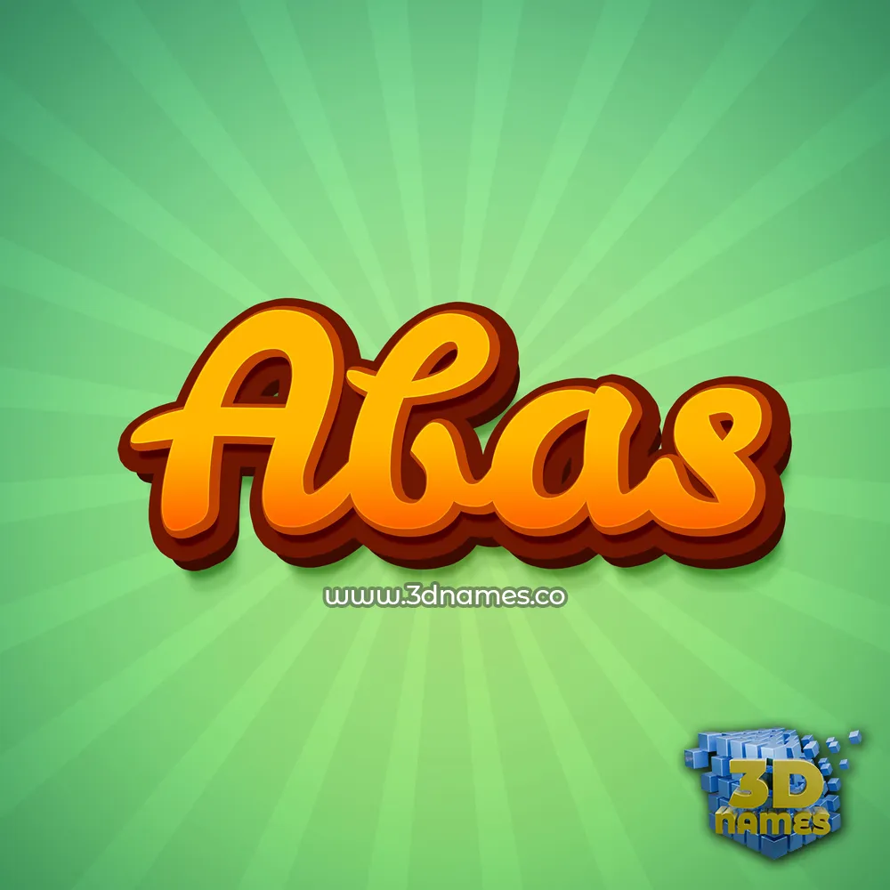 abas in Green Rays style - 3D name wallpaper