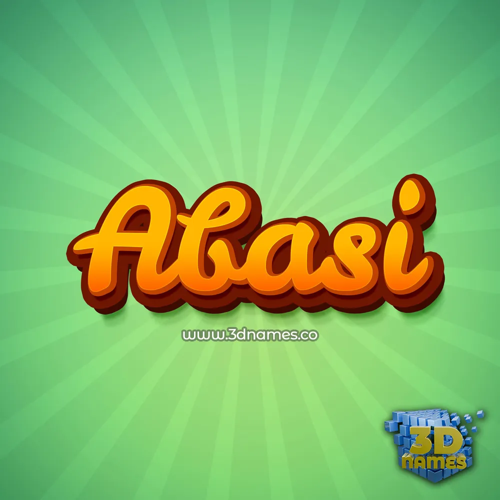 abasi in Green Rays style - 3D name wallpaper