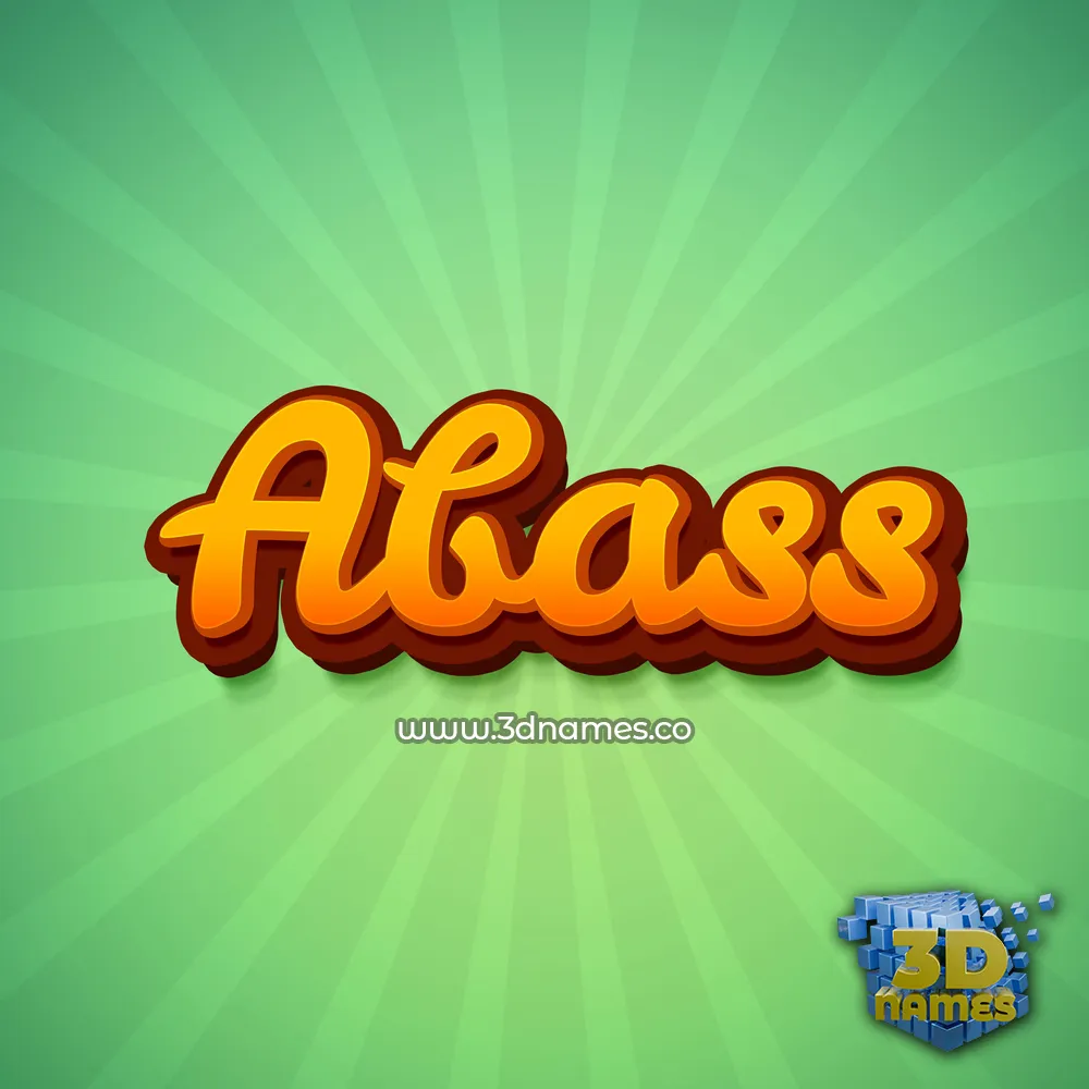 abass in Green Rays style - 3D name wallpaper