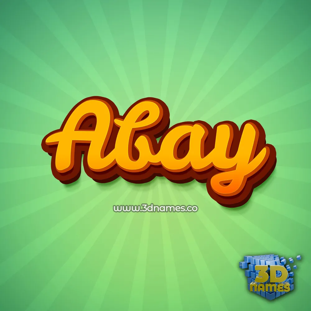 abay in Green Rays style - 3D name wallpaper