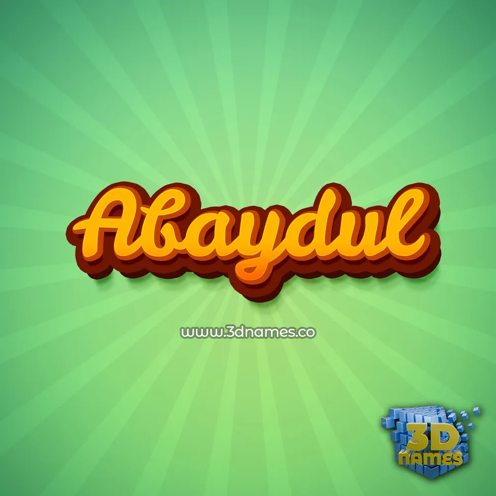 abaydul in Green Rays style - 3D name wallpaper