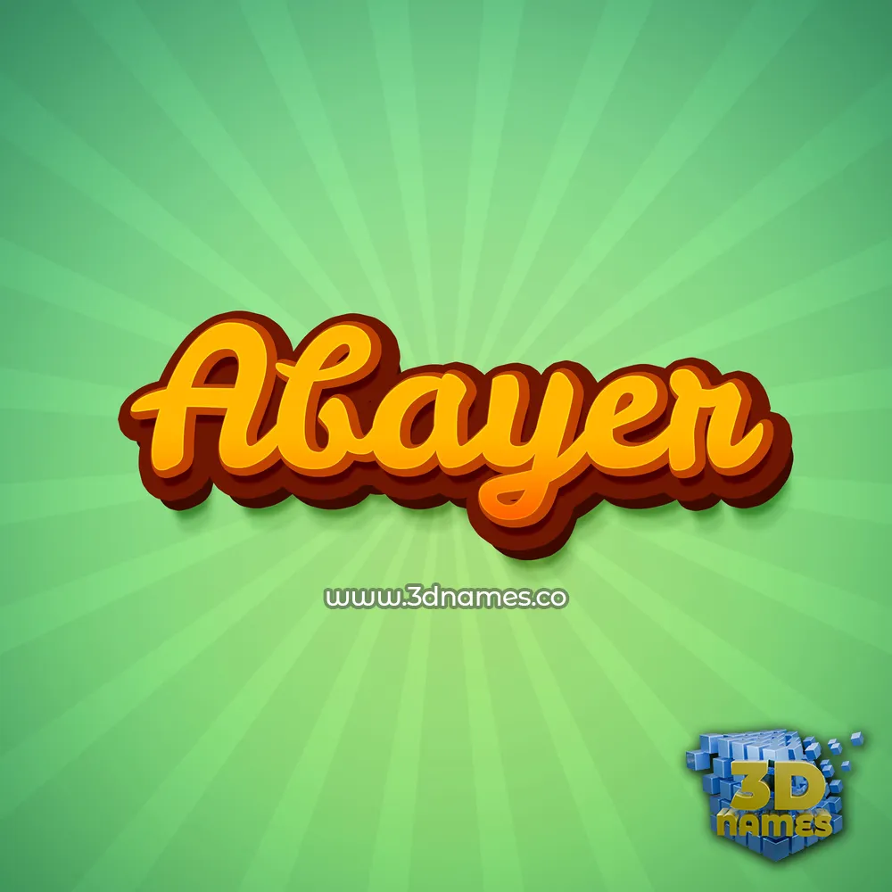 abayer in Green Rays style - 3D name wallpaper
