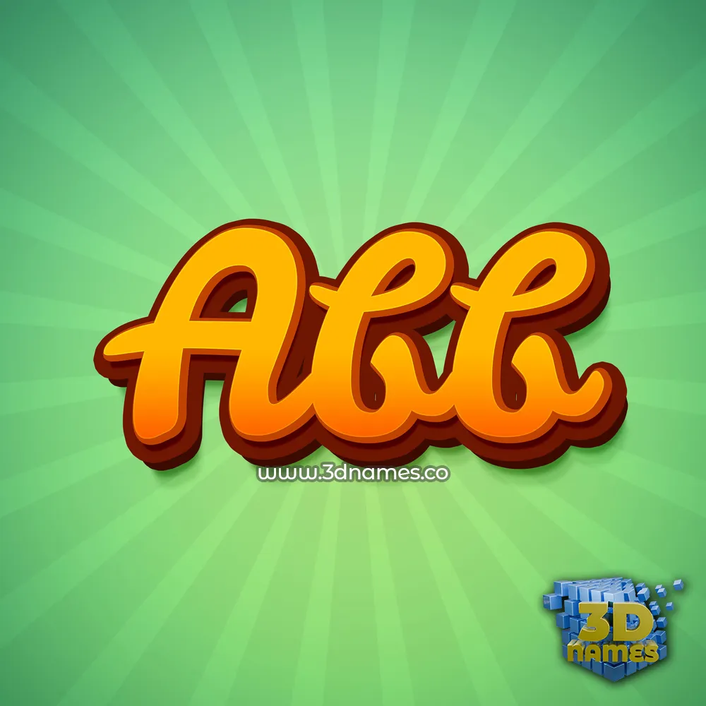 abb in Green Rays style - 3D name wallpaper