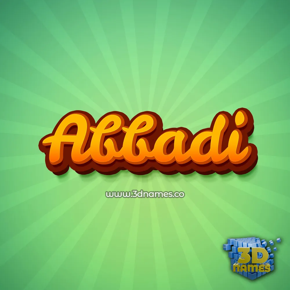 abbadi in Green Rays style - 3D name wallpaper