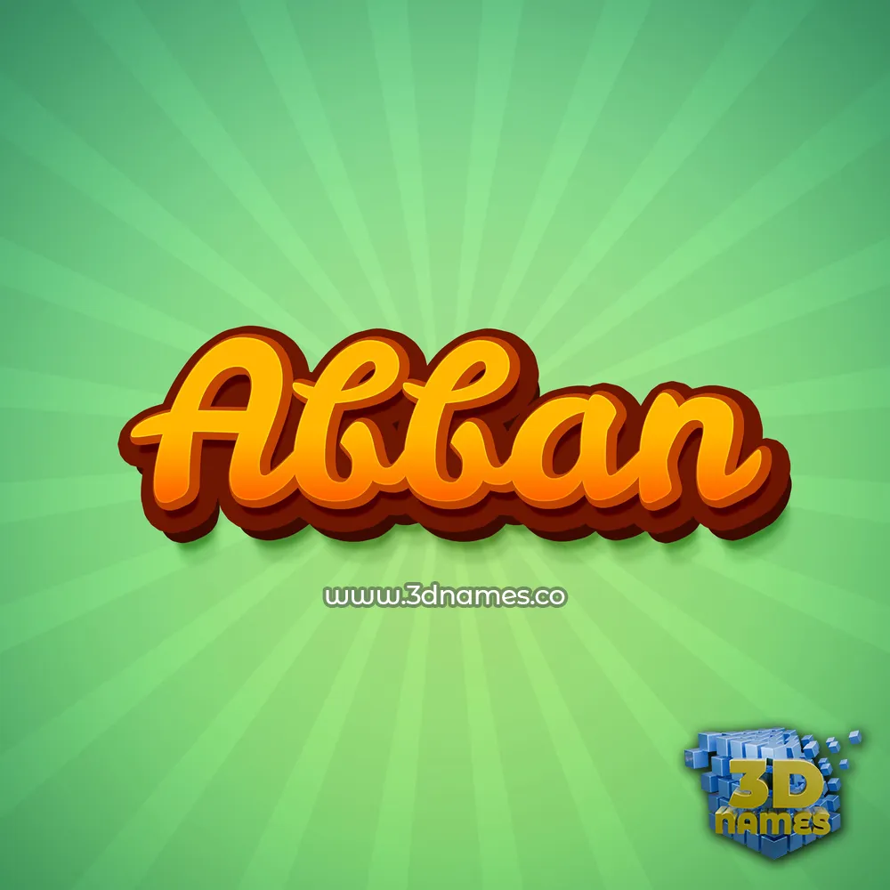 abban in Green Rays style - 3D name wallpaper