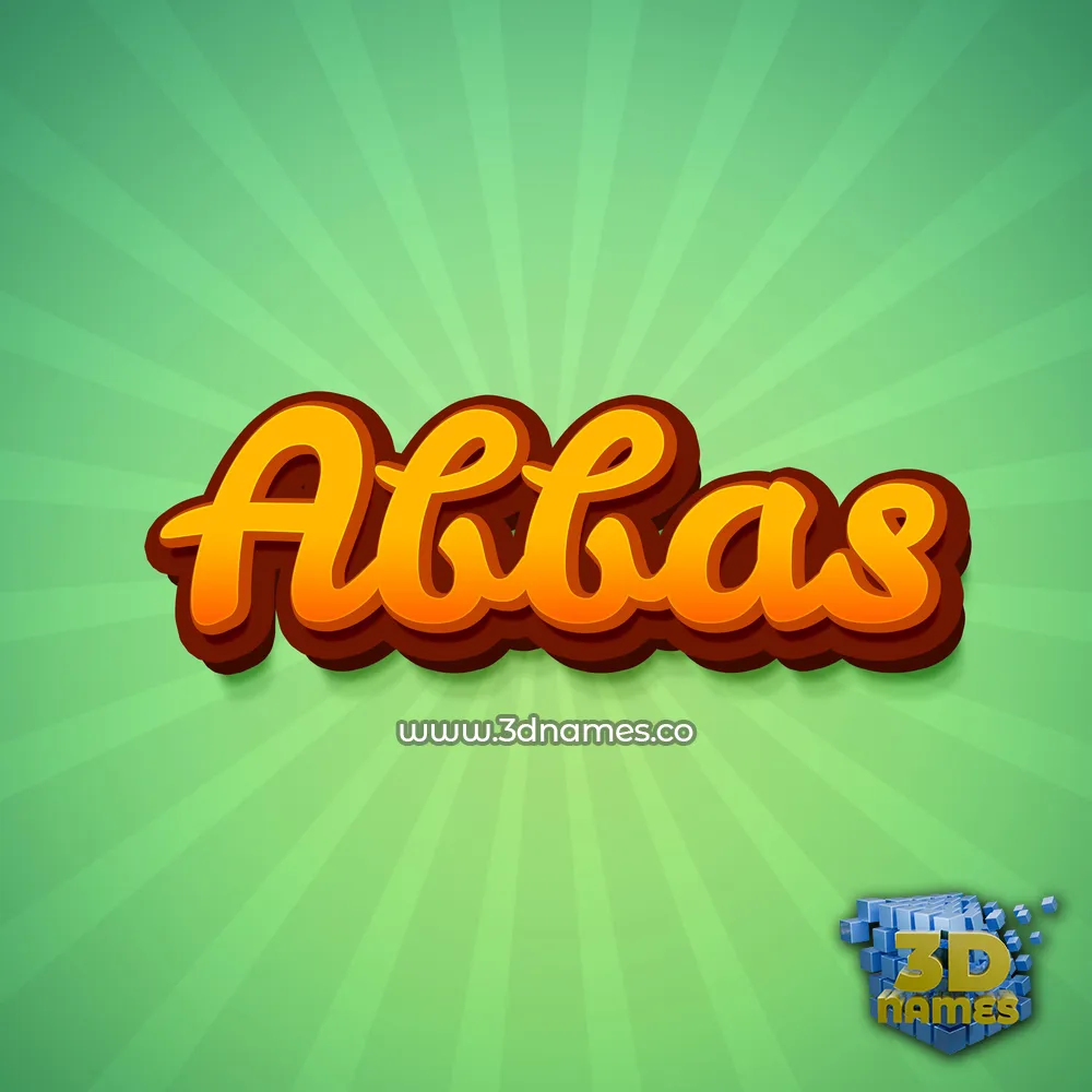 abbas in Green Rays style - 3D name wallpaper