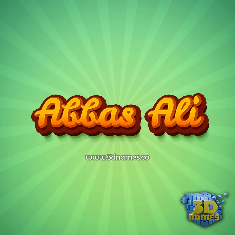 abbas ali in Green Rays style - 3D name wallpaper