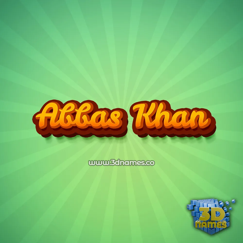 abbas khan in Green Rays style - 3D name wallpaper