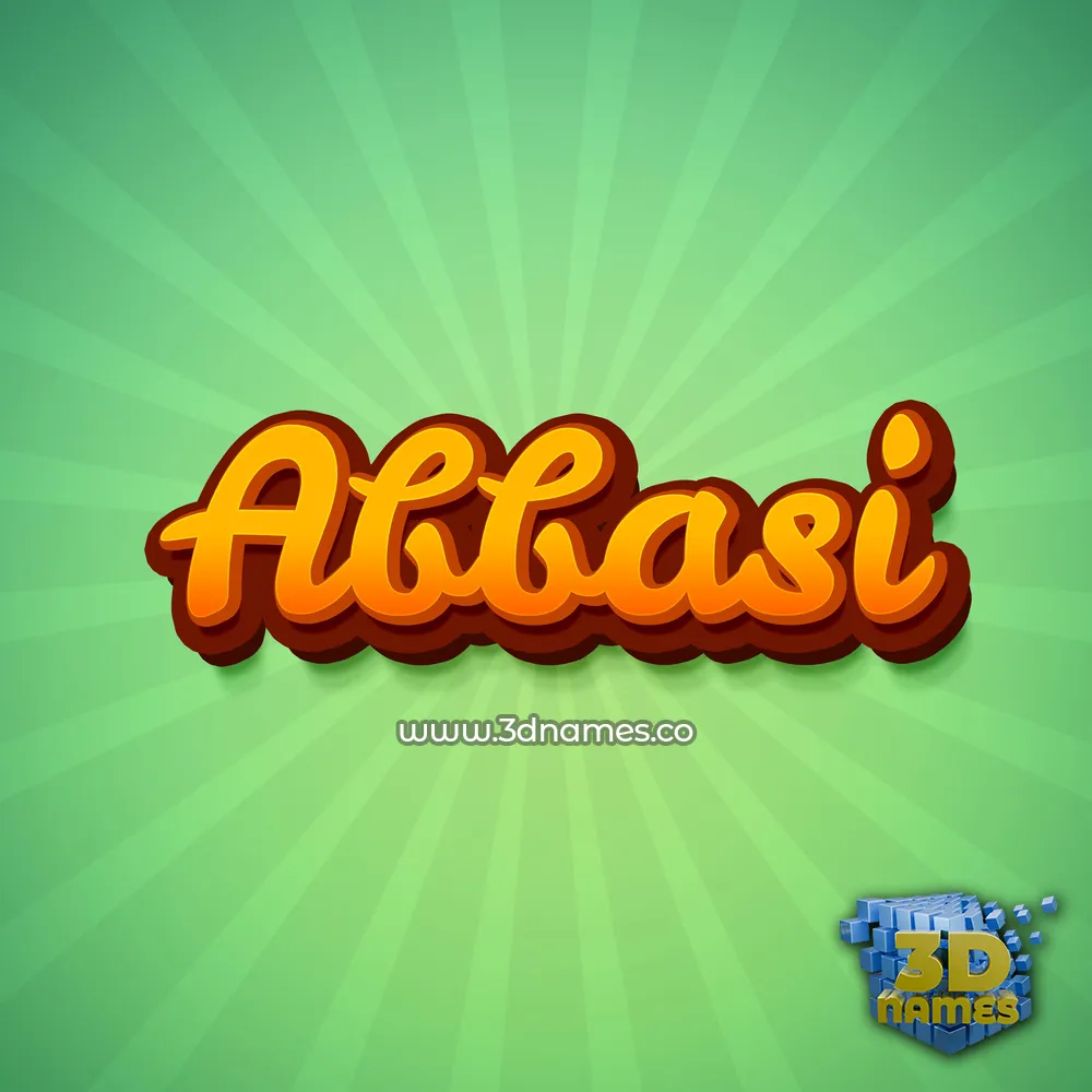 abbasi in Green Rays style - 3D name wallpaper