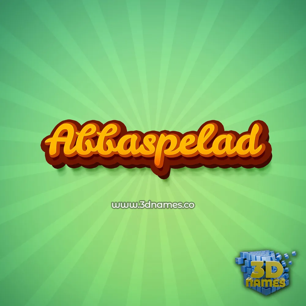 abbaspelad in Green Rays style - 3D name wallpaper