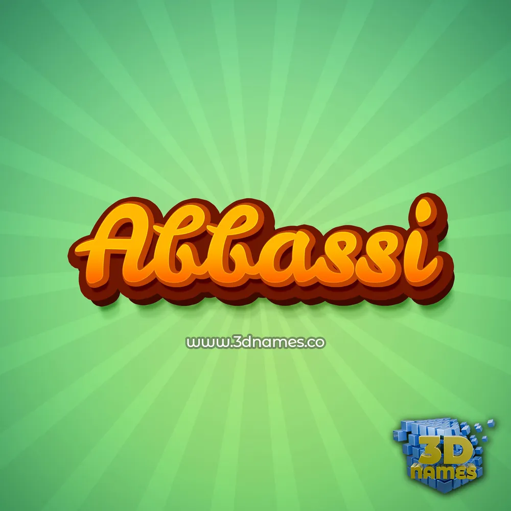 abbassi in Green Rays style - 3D name wallpaper