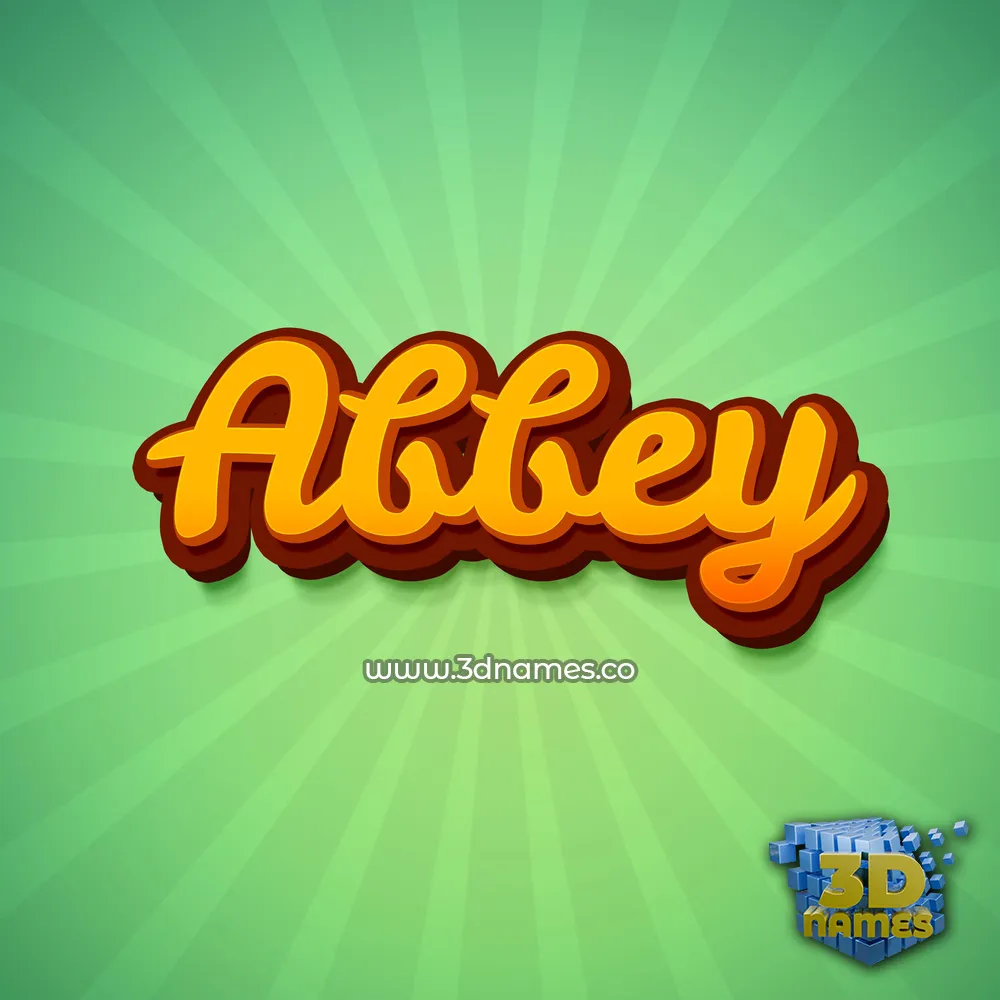 abbey in Green Rays style - 3D name wallpaper