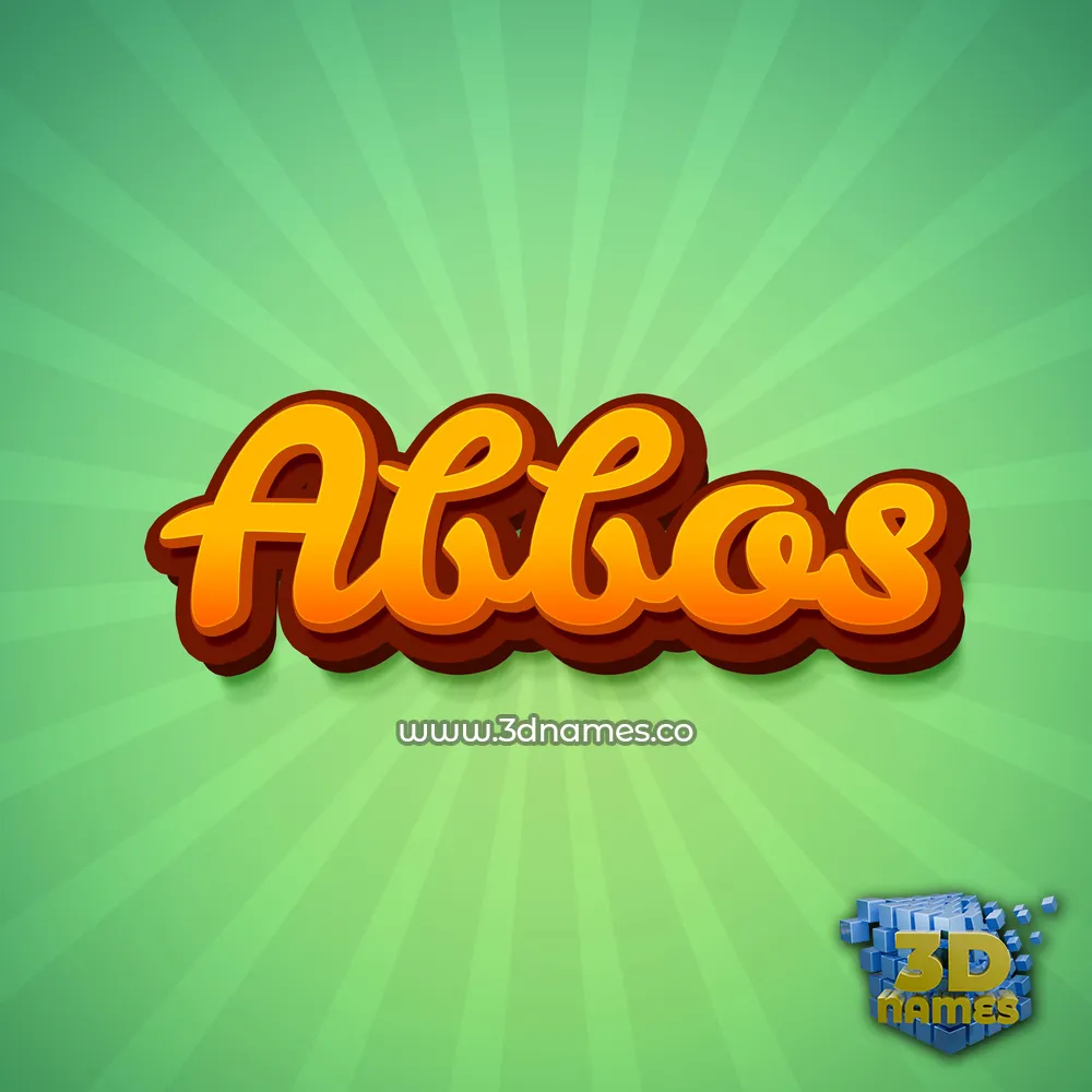 abbos in Green Rays style - 3D name wallpaper