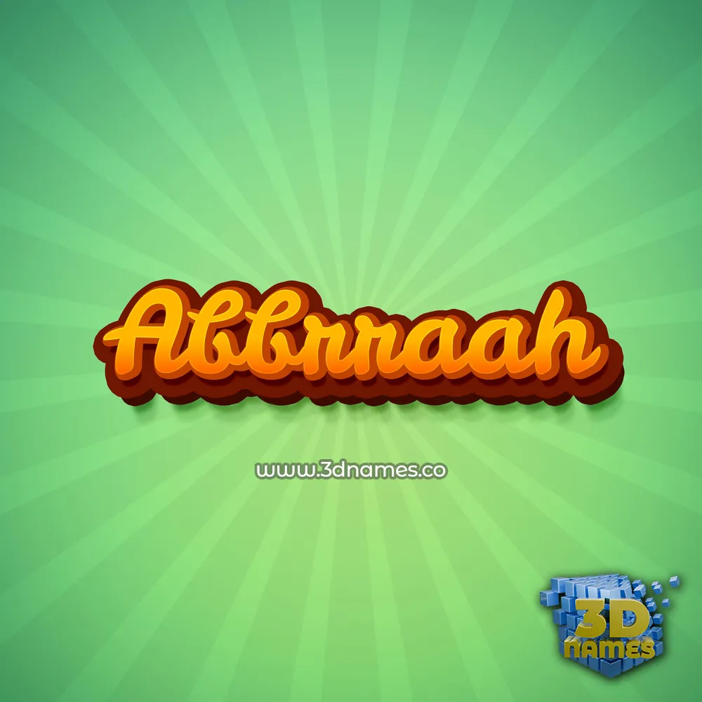 abbrraah in Green Rays style - 3D name wallpaper
