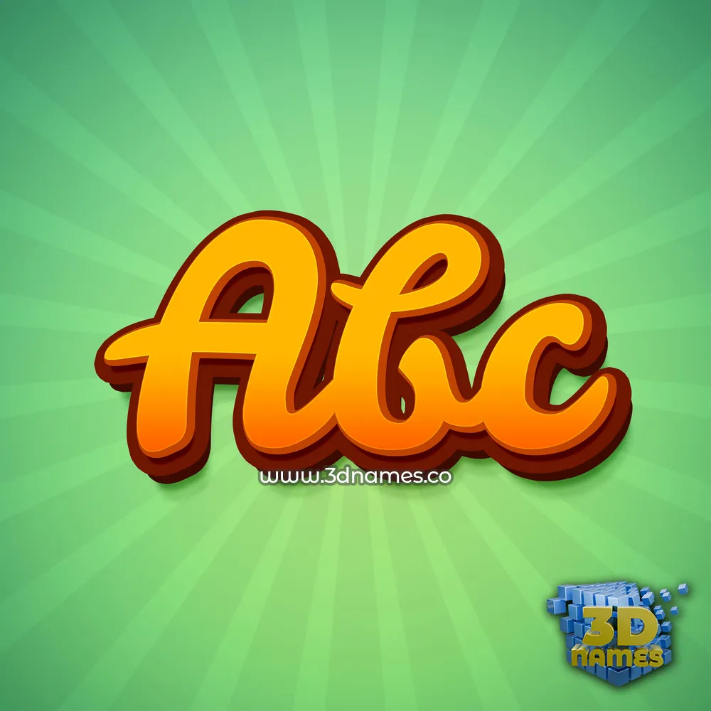 abc in Green Rays style - 3D name wallpaper