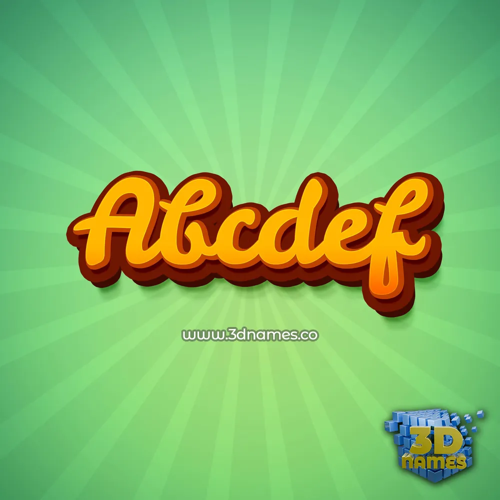 abcdef in Green Rays style - 3D name wallpaper