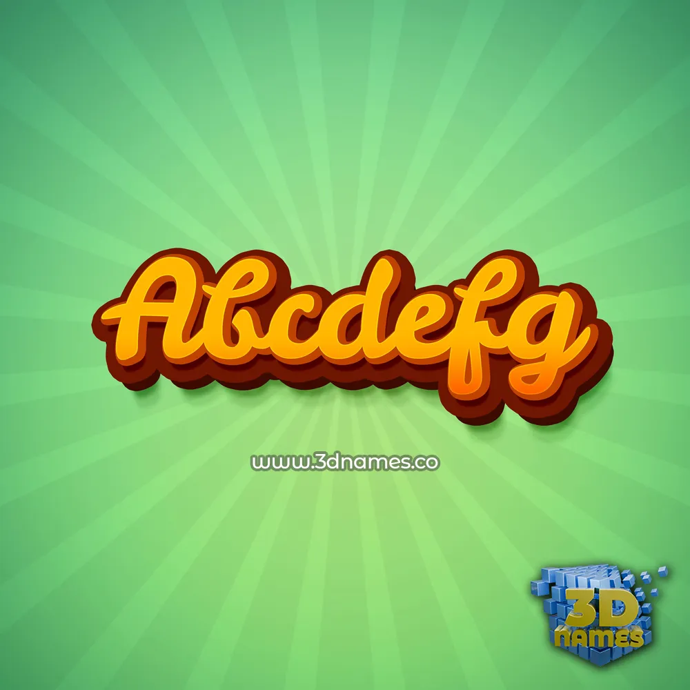 abcdefg in Green Rays style - 3D name wallpaper