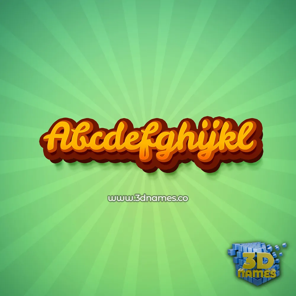 abcdefghijkl in Green Rays style - 3D name wallpaper