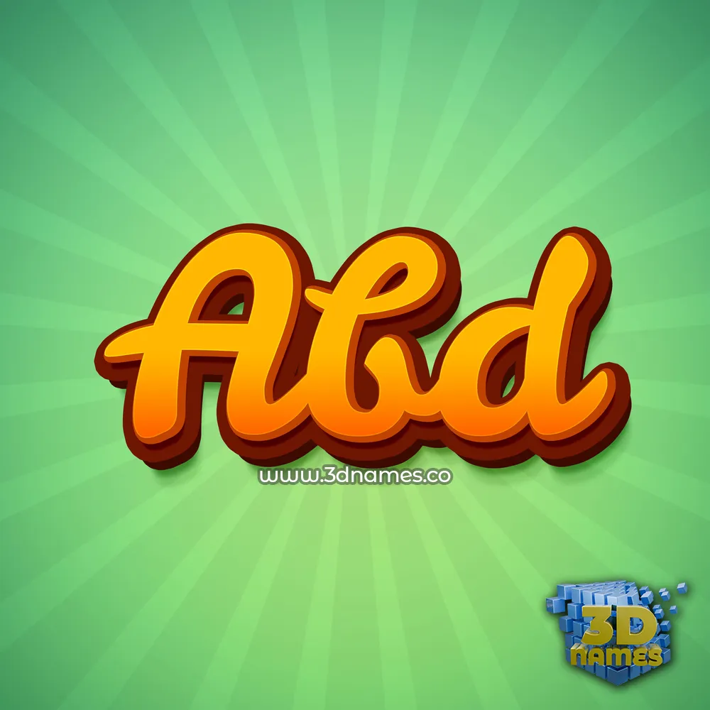 abd in Green Rays style - 3D name wallpaper