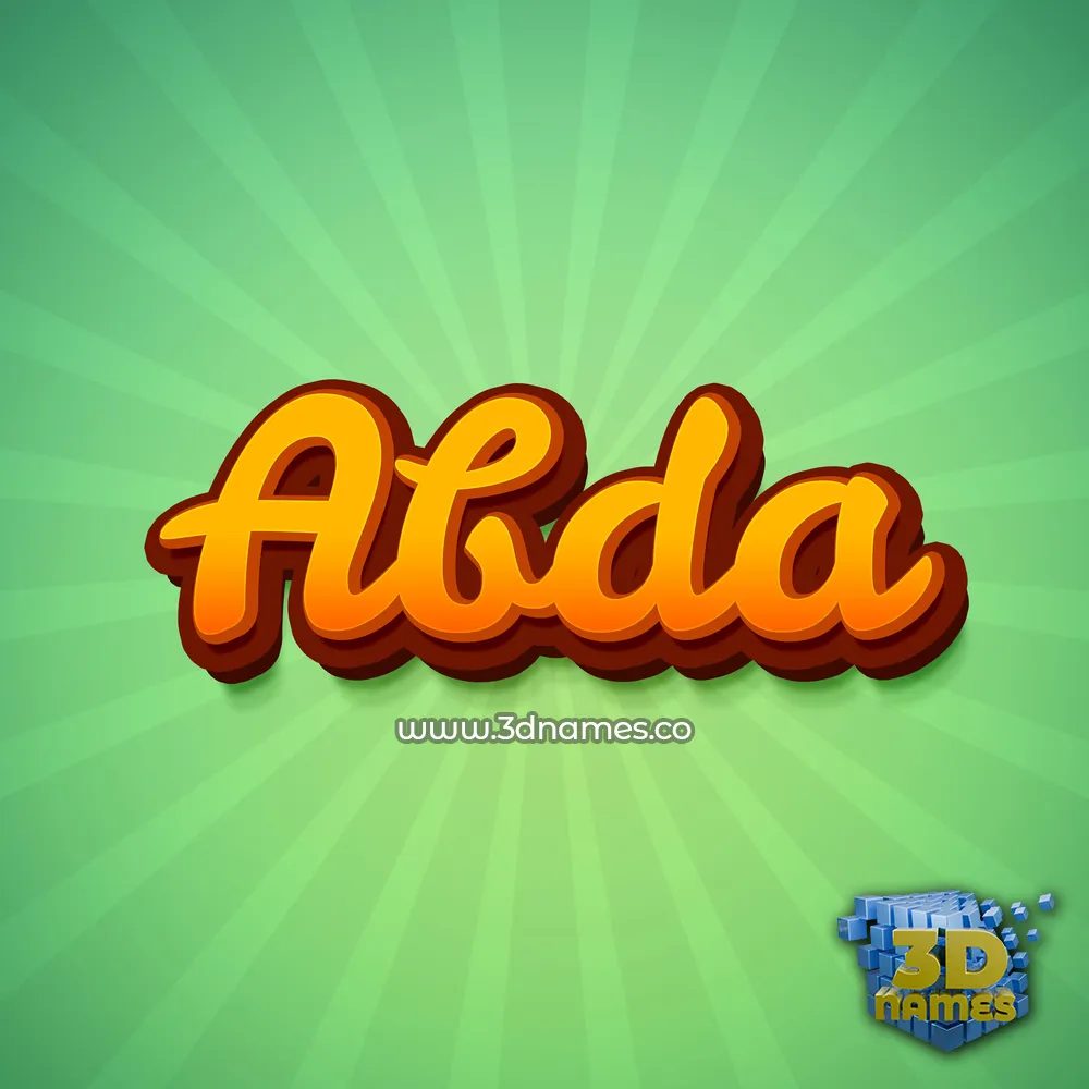 abda in Green Rays style - 3D name wallpaper