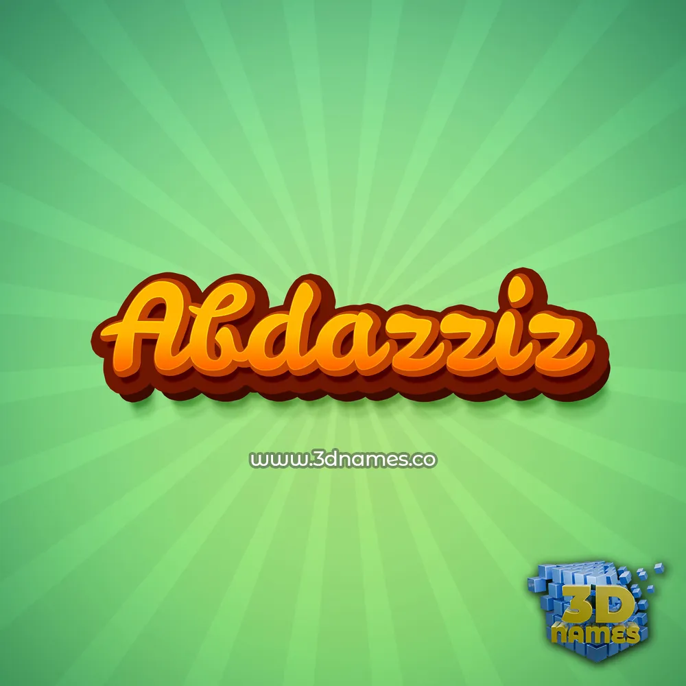 abdazziz in Green Rays style - 3D name wallpaper