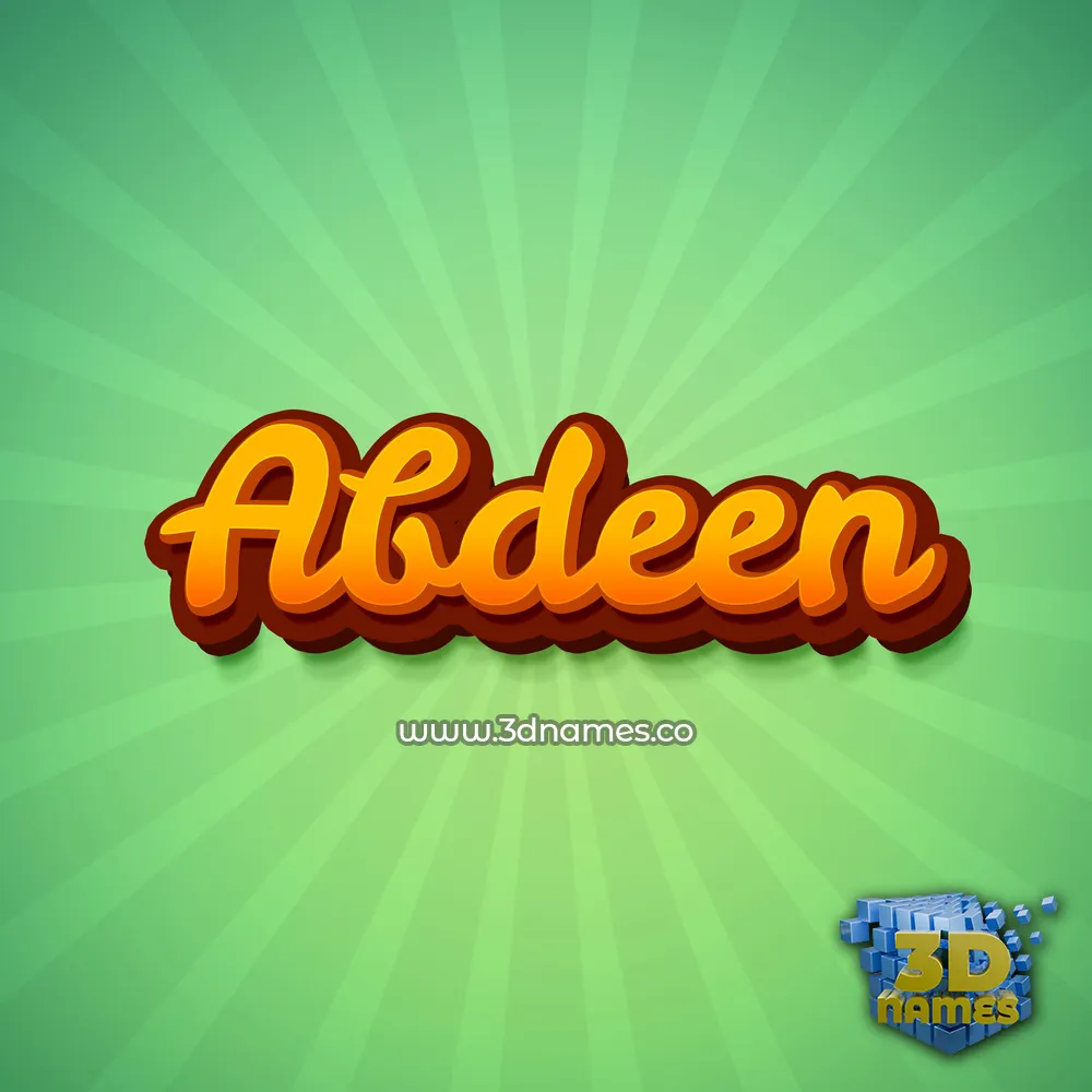 abdeen in Green Rays style - 3D name wallpaper
