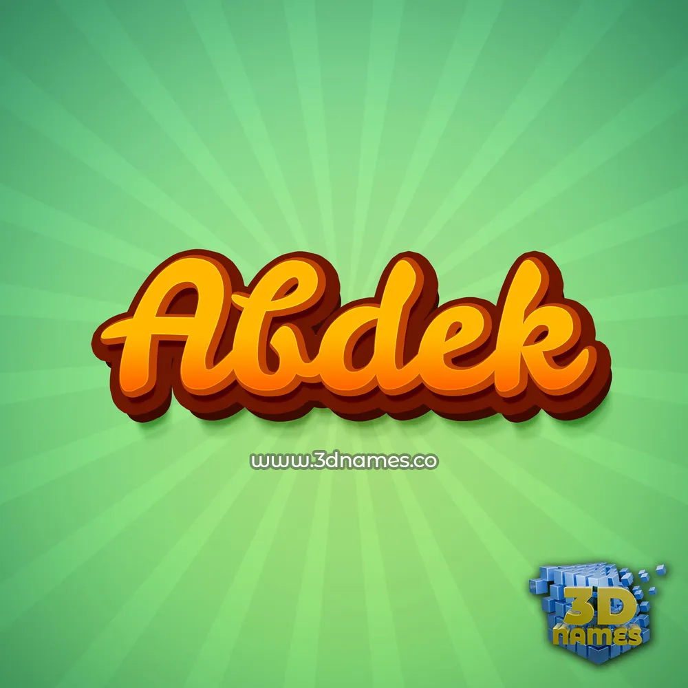 abdek in Green Rays style - 3D name wallpaper