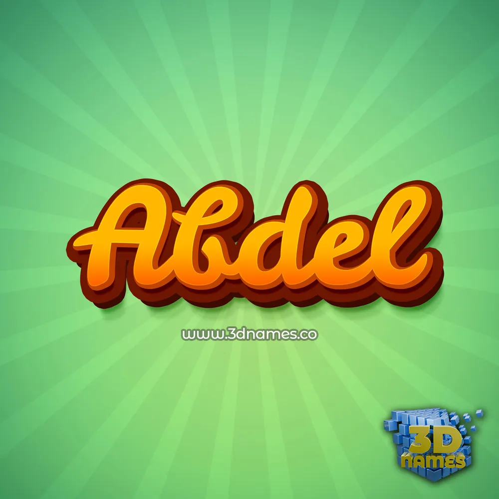 abdel in Green Rays style - 3D name wallpaper