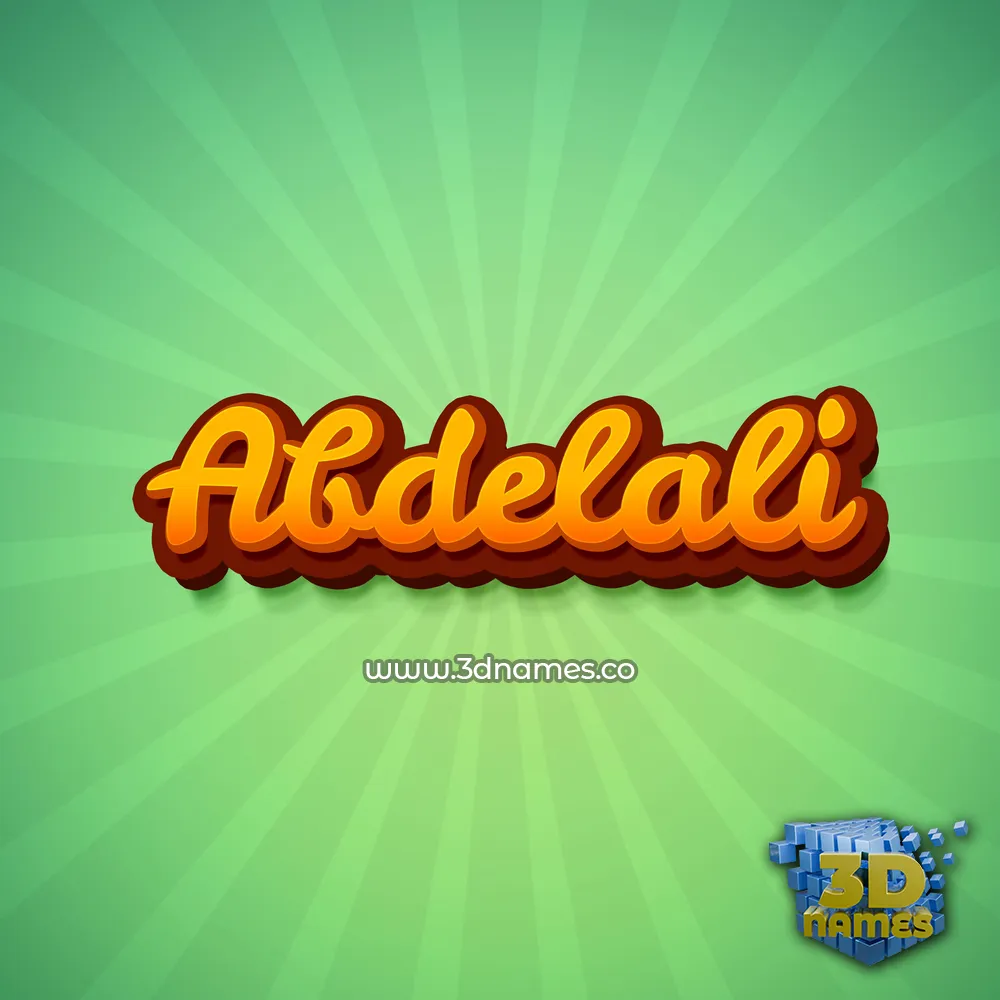 abdelali in Green Rays style - 3D name wallpaper