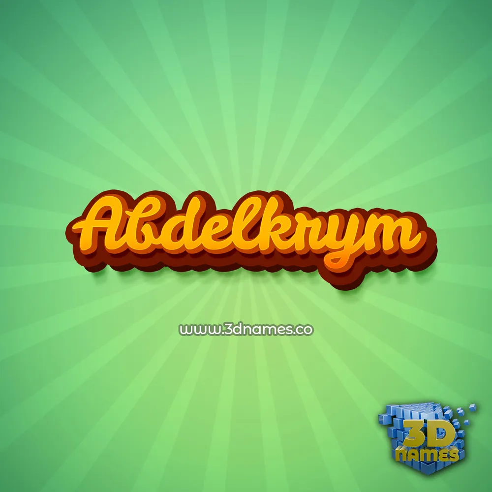 abdelkrym in Green Rays style - 3D name wallpaper