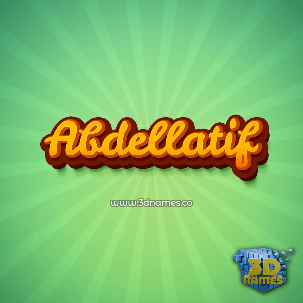 abdellatif in Green Rays style - 3D name wallpaper
