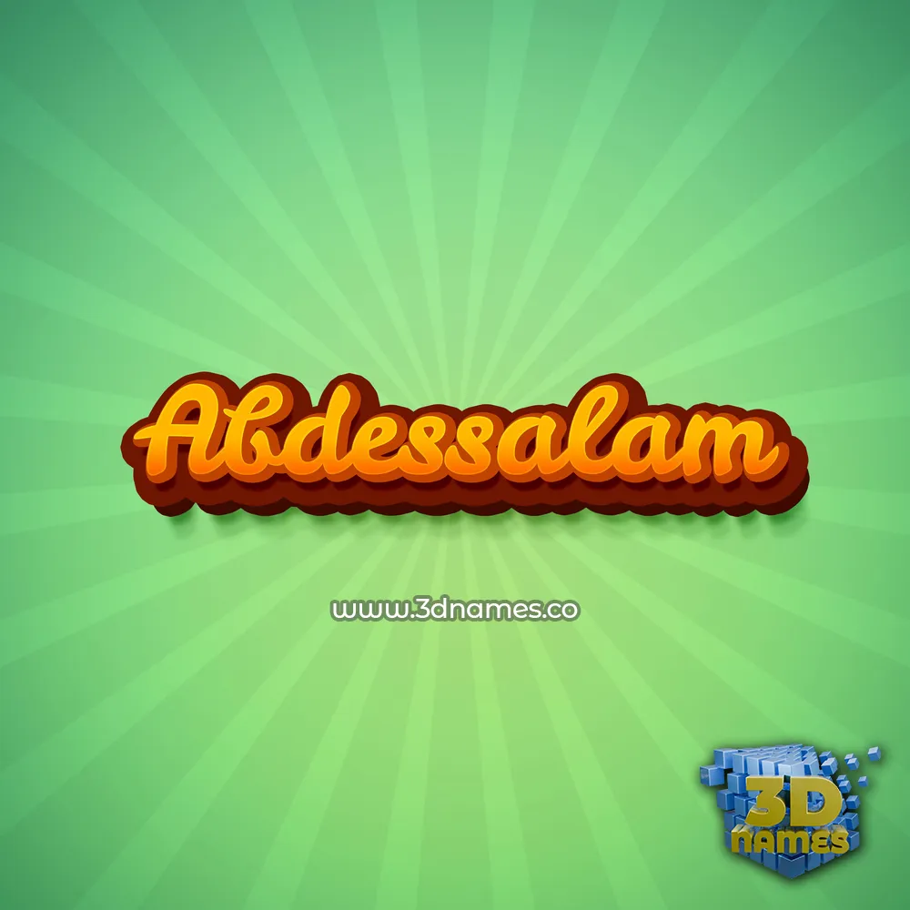abdessalam in Green Rays style - 3D name wallpaper