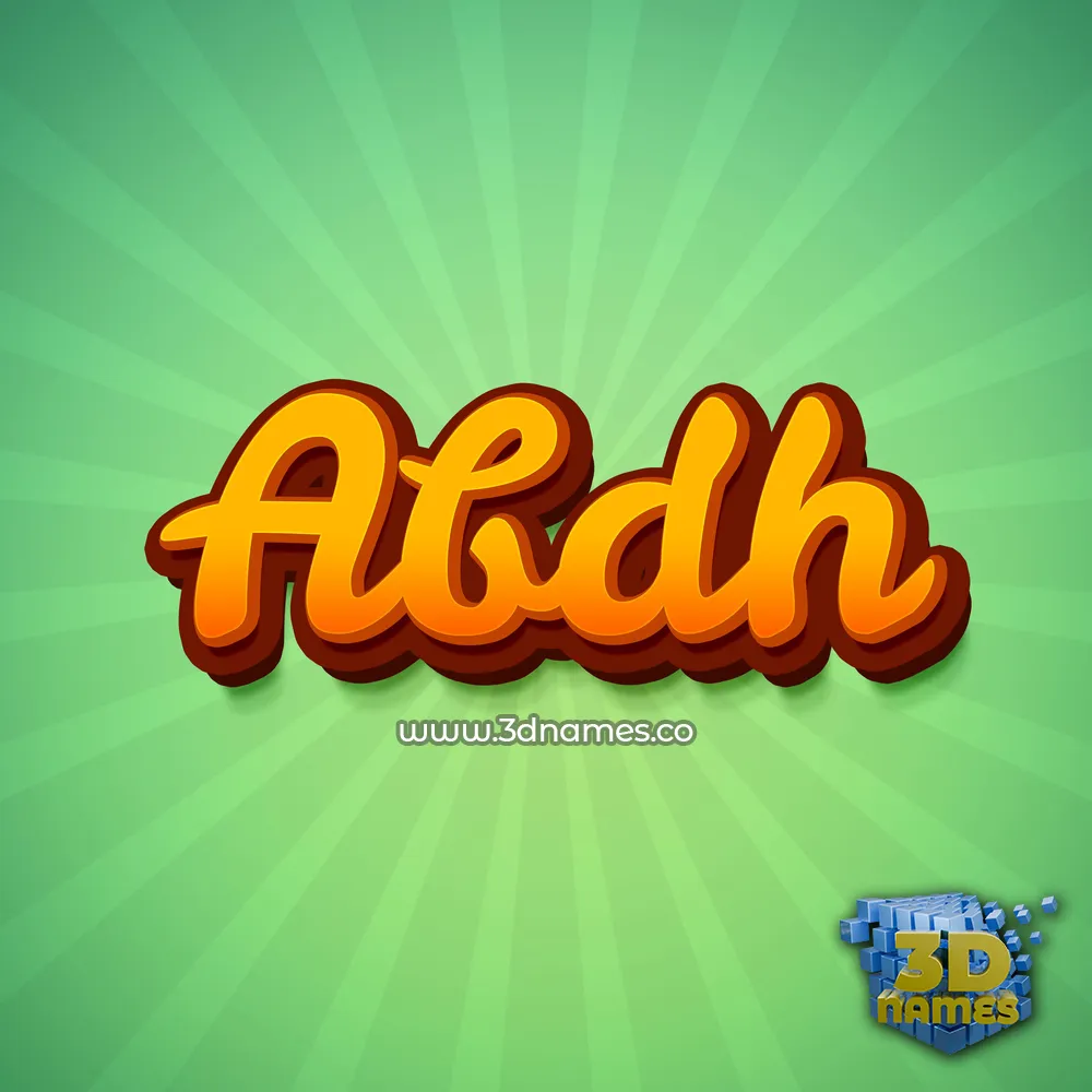 abdh in Green Rays style - 3D name wallpaper