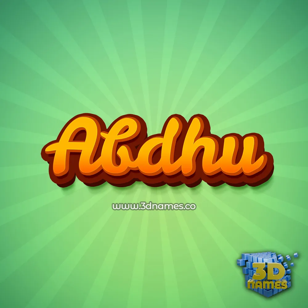 abdhu in Green Rays style - 3D name wallpaper