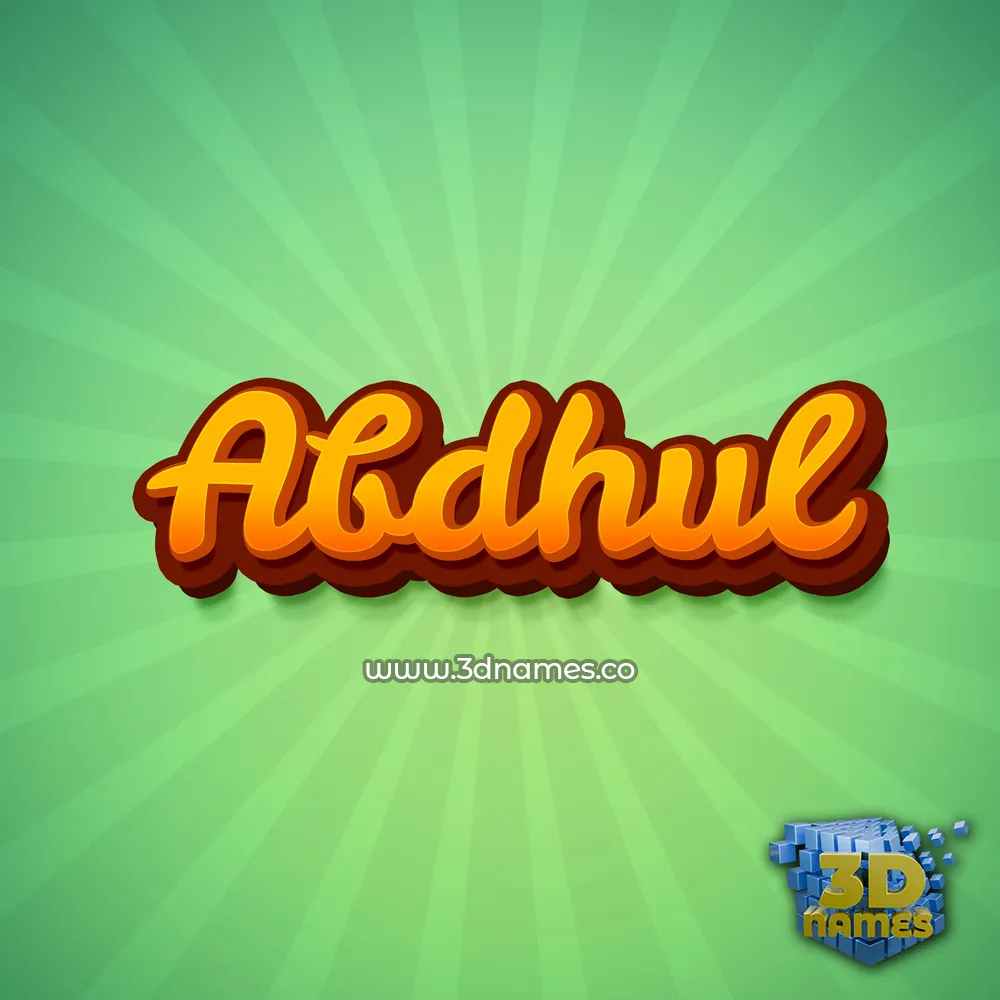abdhul in Green Rays style - 3D name wallpaper