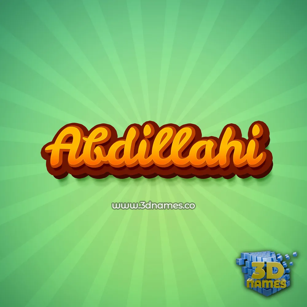abdillahi in Green Rays style - 3D name wallpaper