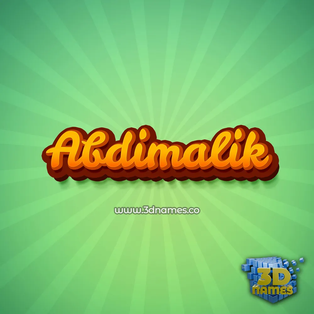 abdimalik in Green Rays style - 3D name wallpaper