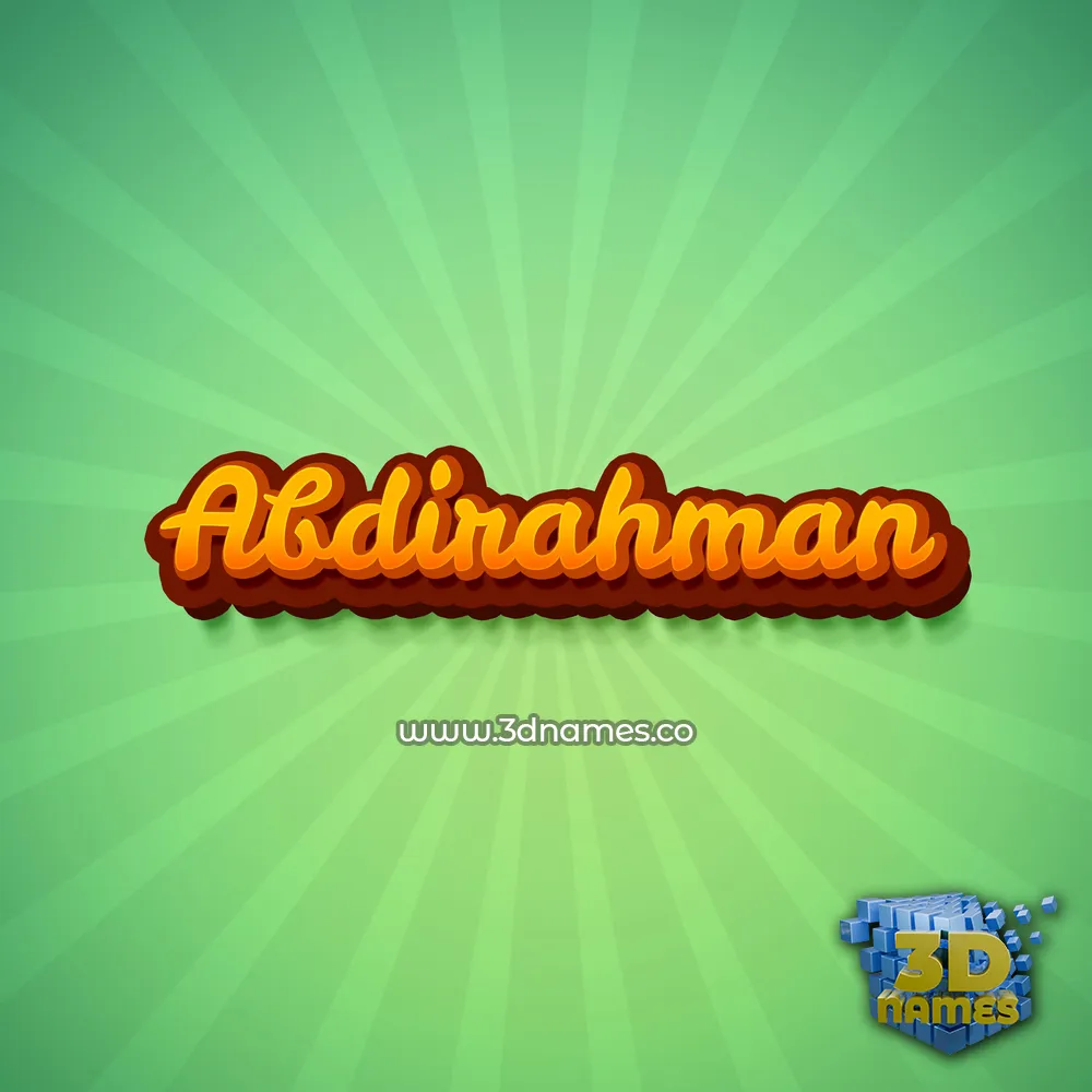abdirahman in Green Rays style - 3D name wallpaper