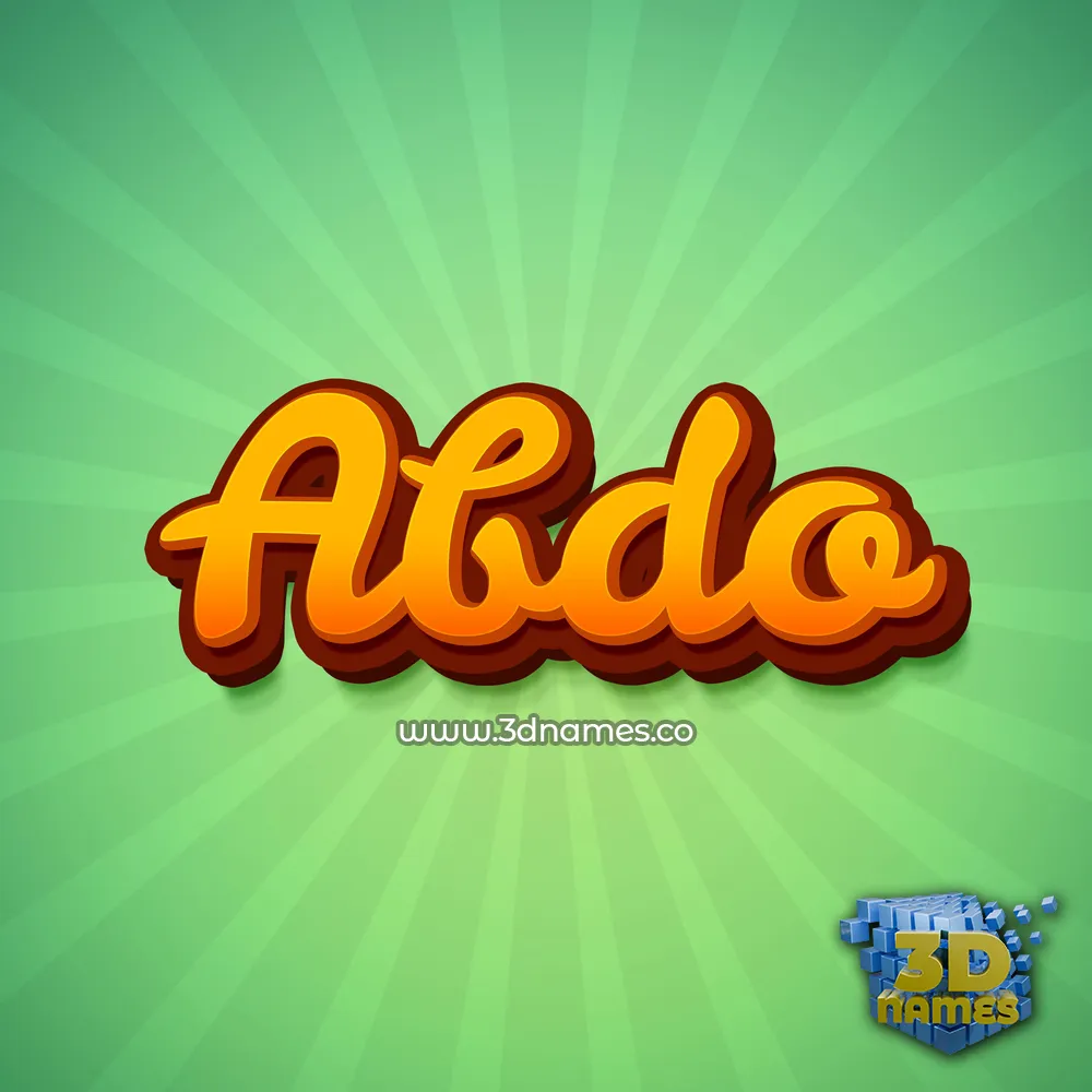 abdo in Green Rays style - 3D name wallpaper