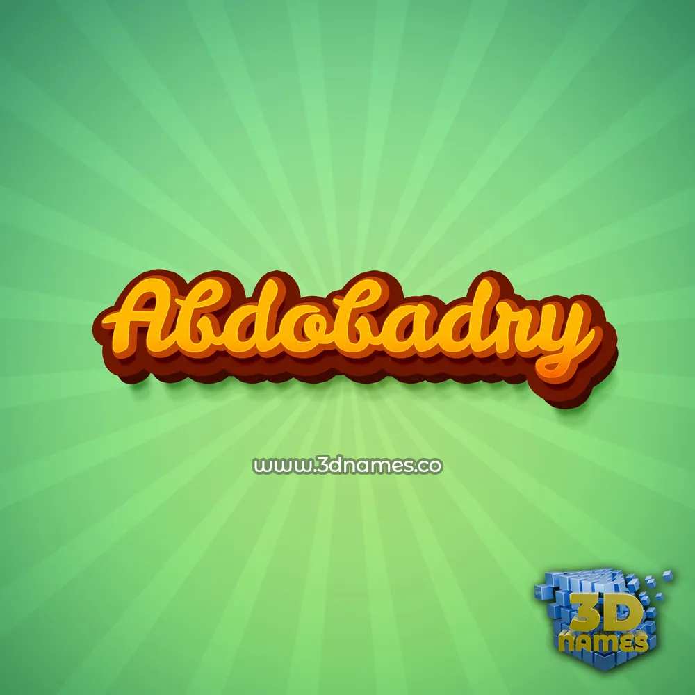 abdobadry in Green Rays style - 3D name wallpaper
